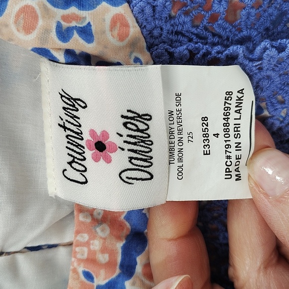 Counting Daisies Girls sleeveless Summer Dress Size 4 Pink Purple - Picture 4 of 7